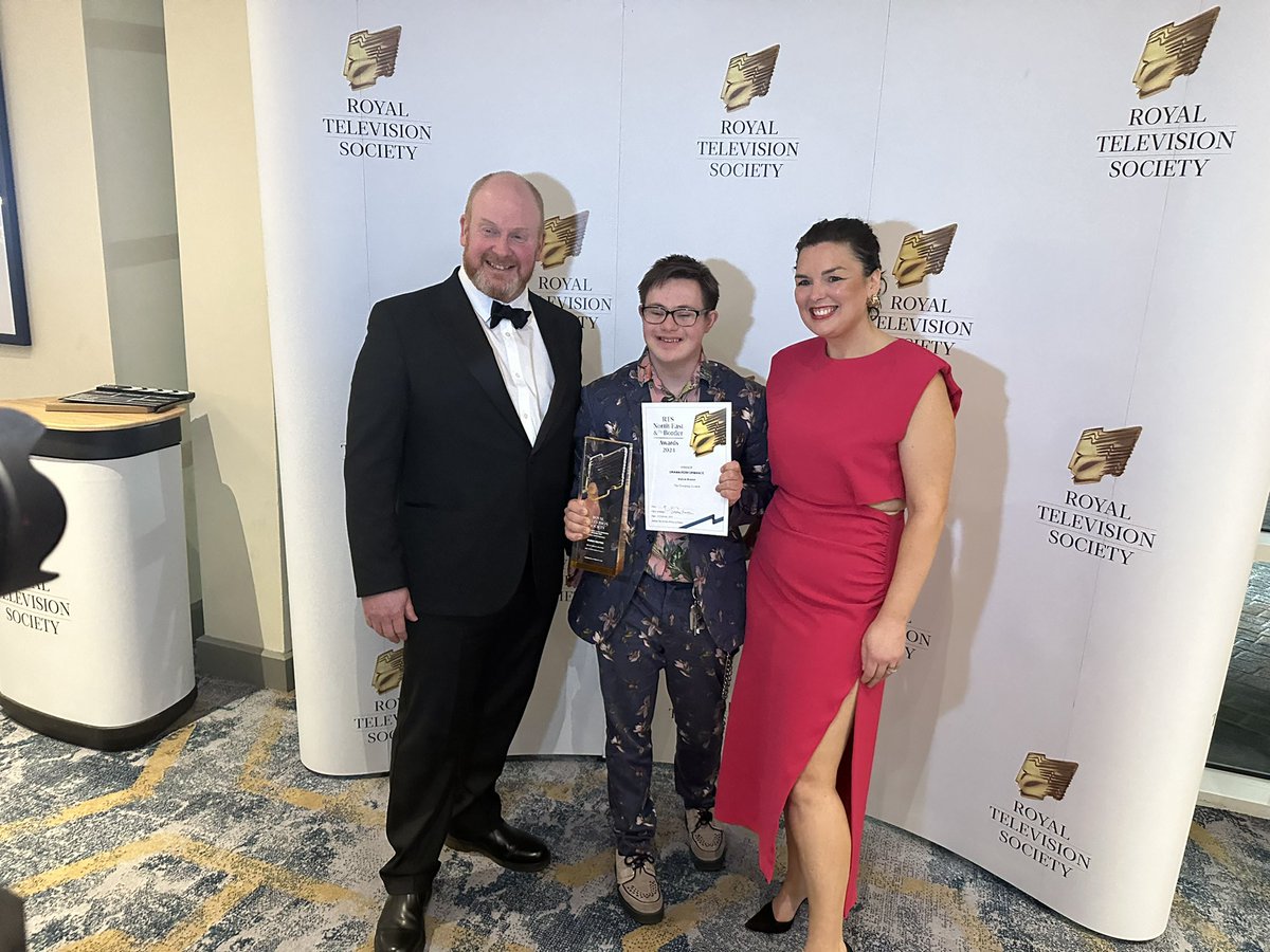 Ruben Reuter from The Dumping Ground wins tonight’s Drama Performance Award sponsored by @gatesheadcoll @RTSNETB #rtsawards