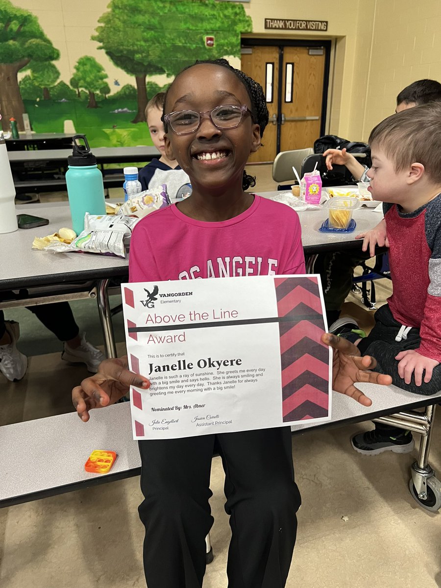There are so many great things happening at VanGorden Elementary, but one of my personal favorites is the Above the Line Awards. There are so many kiddos who go about their day doing SO MUCH good, so having this time to recognize them, makes me so proud!🤍 <a href="/VgEagles/">VGEagles</a> <a href="/VG_Principal/">Julie Engelbert</a>