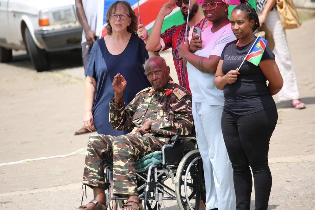 Col. Helao Shityuwete, Veteran of the Liberation Struggle and former Robben Island Prisoner paying his respects to our late President.