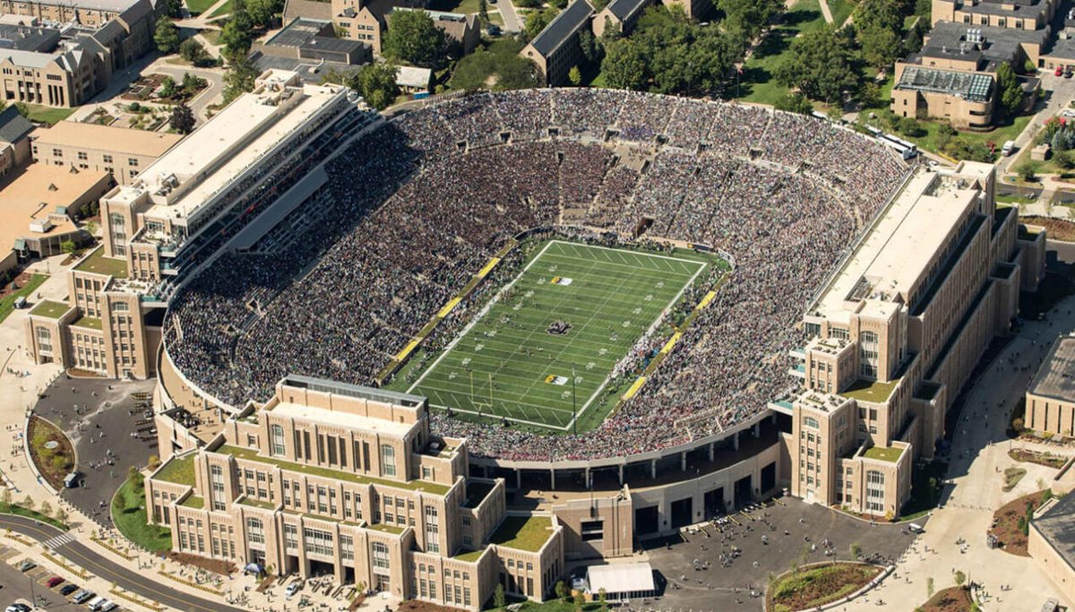 Stadium of the Night 🌚 🏟️: Notre Dame Stadium 📍: Notre Dame, Indiana ✅: Capacity 77,620 Home of @NDFootball