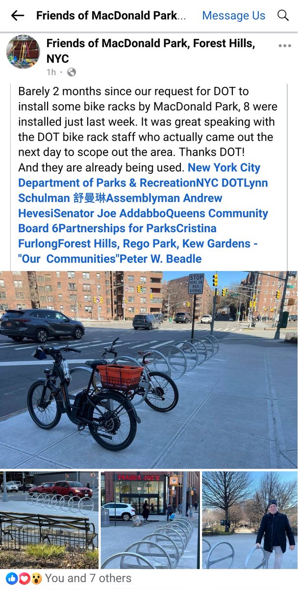 MacDonald Park now has some bike parking! Right outside of TJs. Thank you Friends of MacDonald Park for pushing for this!