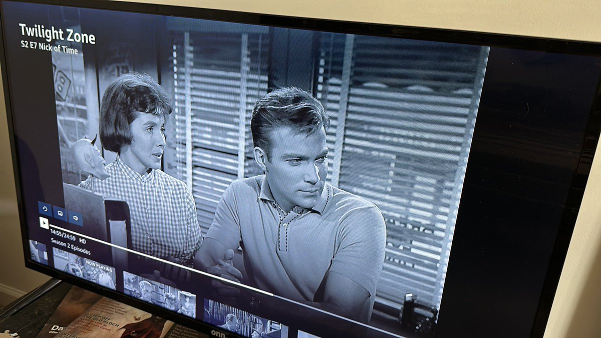 #writers what’s been your backdrop when you write lately? This morning I have the classic Twilight Zone eps cycling through. Currently playing S2 E7 Nick of Time