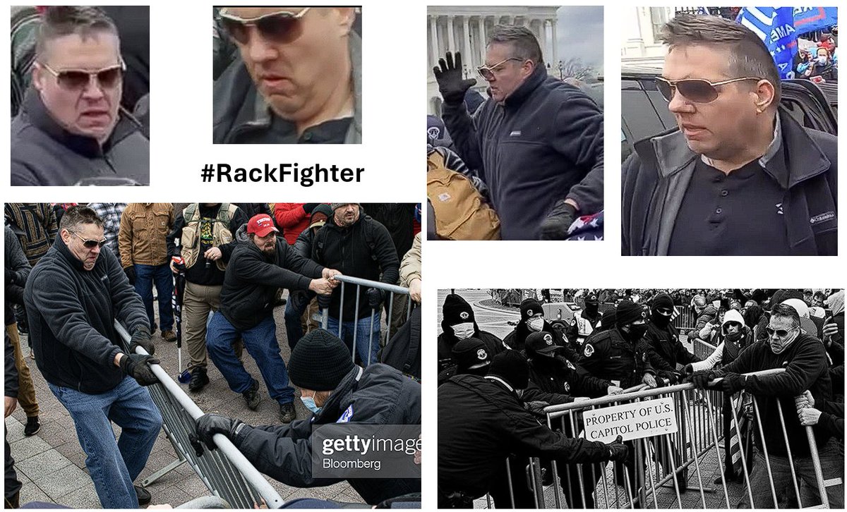 SeditionHunters's tweet image. Do you know #RackFighter?  If you can identify him, the FBI would like to hear from you and so would we! #Justice4J6 #WhyWeDoWhatWeDo contact us at admin@seditionhunters.org 
More info seditionhunters.org/rackfighter/