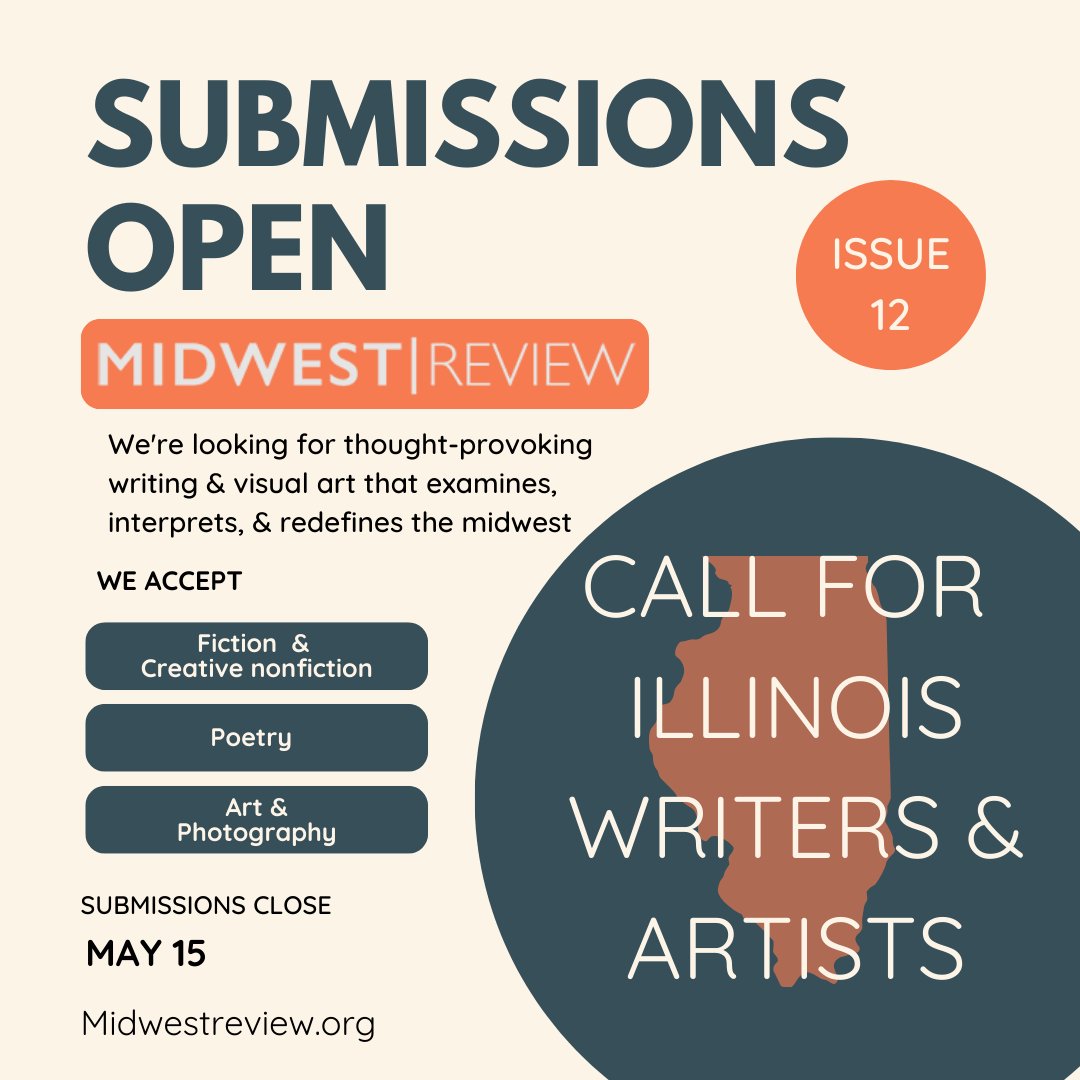 If you have a connection to Illinois or the midwest, we would love to see your work!