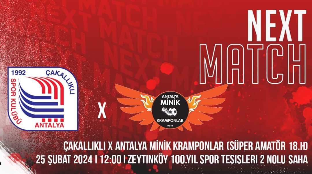 cakallikli's tweet photo. ▶️ Maça Doğru
🔱 Süper Amatör Lig 18.hafta Maçı
✅ Çakallıklı 《》Antalya Minik Kramponlar
🏟 Zeytinköy 100.Yıl Spor Tesisleri 2 nolu saha 
📅 25 Şubat 2024
⏲ 12:00 https://t.co/MDzLbWvGM6