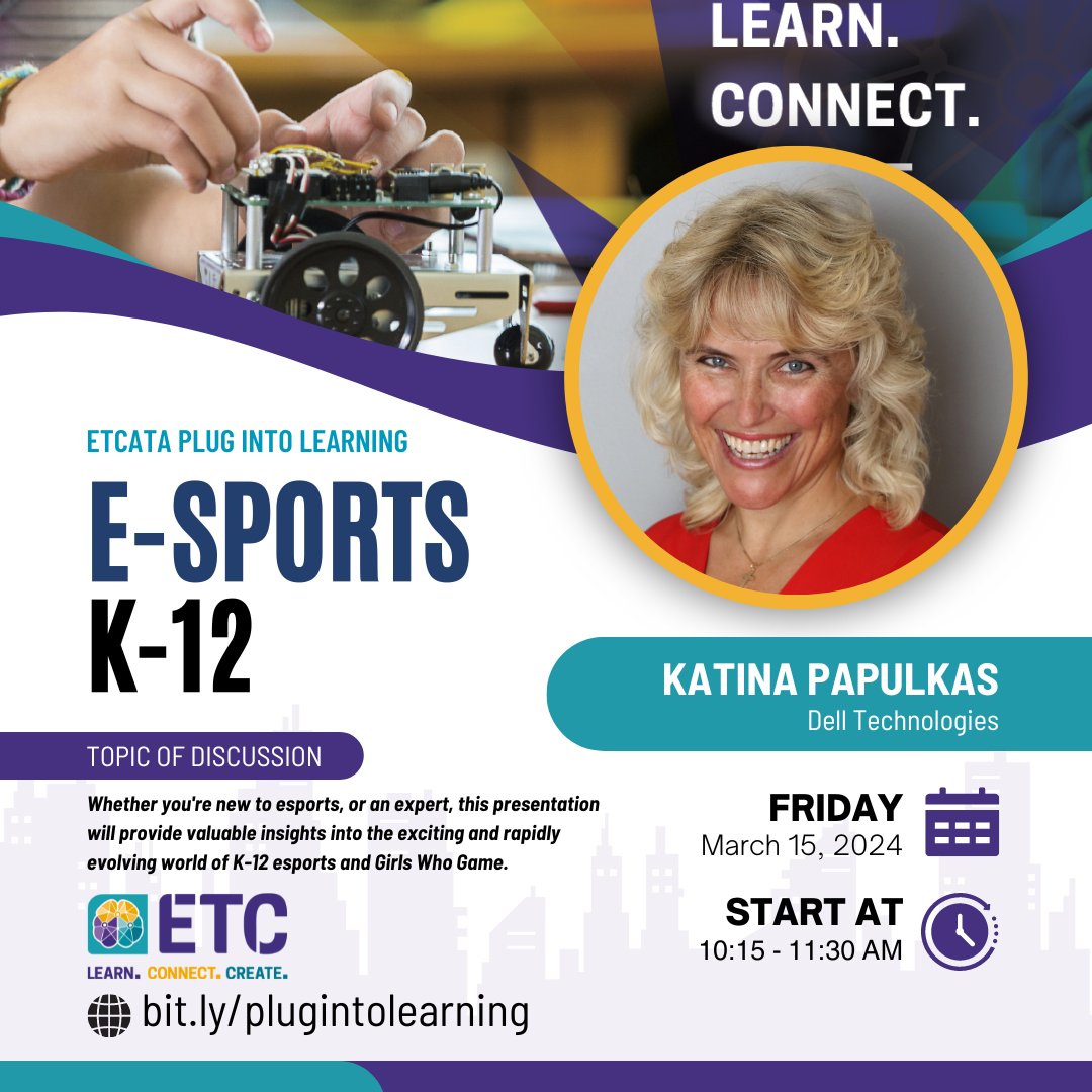 🌟 @KatPapulkas  from Dell Technologies brings 'Esports & Girls Who Game' to 'Plug Into Learning'! Explore the dynamic world of K-12 esports: benefits, challenges for girls, & how to create inclusive programs. 

#PlugIntoLearning #EsportsEd #InclusiveGaming #edtech #abed