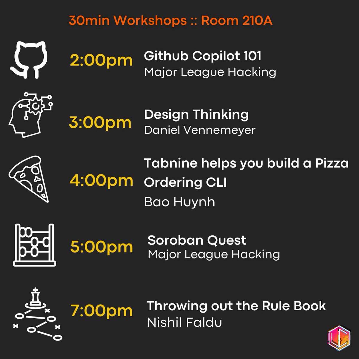 Look out for these workshops after the opening ceremony! #hackathon #revolutionuc