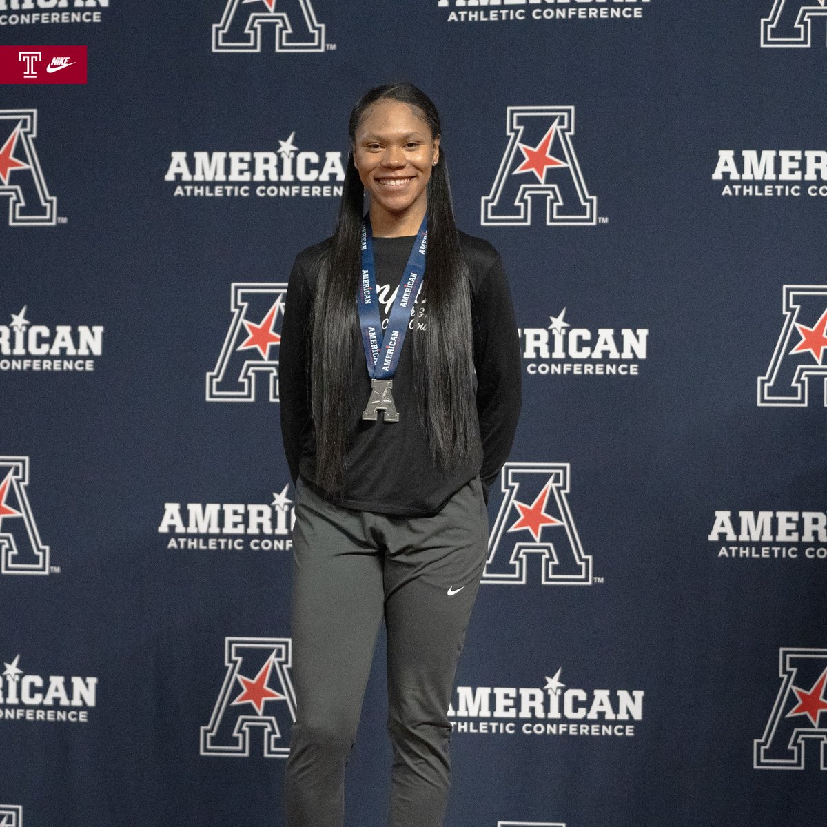 OwlsXCTnF's tweet photo. INARA SHELL TO THE PODIUM🗣️

Shell leaps 12.85m (42-02), a new personal record, to place 2nd in the triple jump at the AAC Championships!

Inara's second-place finish is the highest-ever AAC placement by an Owl in the triple jump!!!!! https://t.co/KT4at3PVHu
