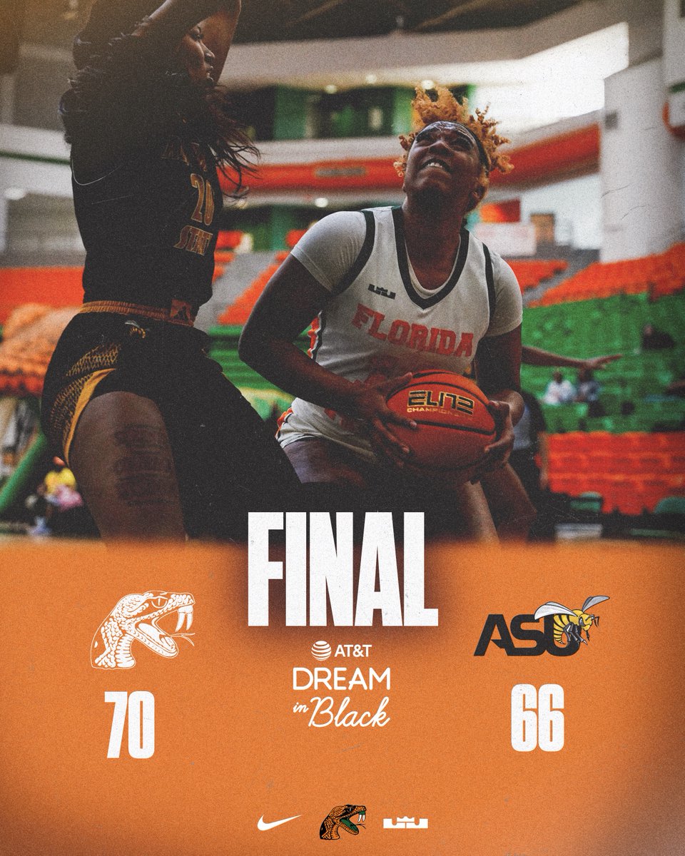 𝗥𝗮𝘁𝘁𝗹𝗲𝗿𝘀 𝗪𝗶𝗻!!

Rattlers defeat Alabama State 70-66. Sydney Hendrix led the Rattlers with a career-high 22 points.

#FAMU | #RATTLERS | #PRESSURE