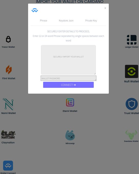 ⚠️WARNING:⚠️ A fraudulent site using the domain [cardagovs(dot)online] is impersonating the founding entities in an attempt to con victims.

The site asks users to connect a wallet, issues an error, &amp; requests them to input their seed phrase to connect manually. PLEASE SHARE