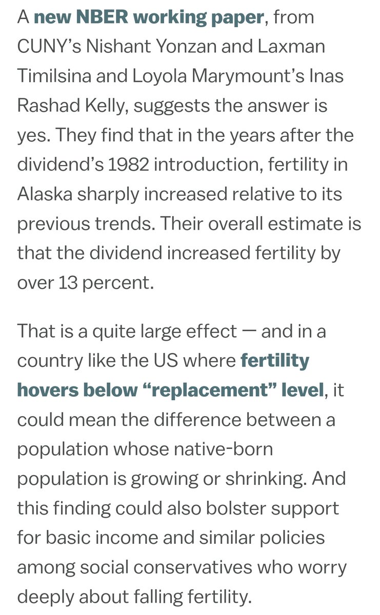 'The shrinking birthrate in the US could drag down GDP by 1-2 pp each year... Over several decades, that's the equivalent of slashing the US growth rate by 1/3 or wiping out the estimated productivity increases stemming from AI.' Universal basic income will make AI work for all