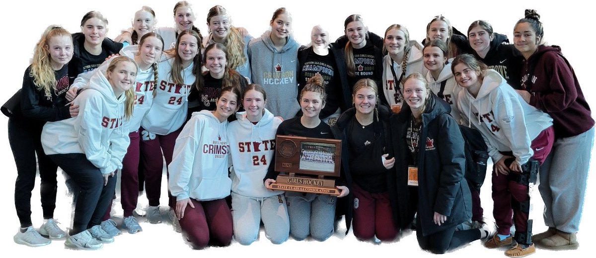 And that’s a wrap!  Crimson win 4-1 against a tough Roseau team.
State Consolation Champs 2024🏒🏆