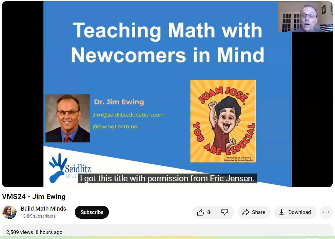Loved keynoting #buildmathminds24. A great virtual math PD w more than 2500 views on YouTube already. You can still sign up for free at VirtualMathSummit.com PLEASE REPOST. @Seidlitz_Ed #iteachmath #MathNewcomers