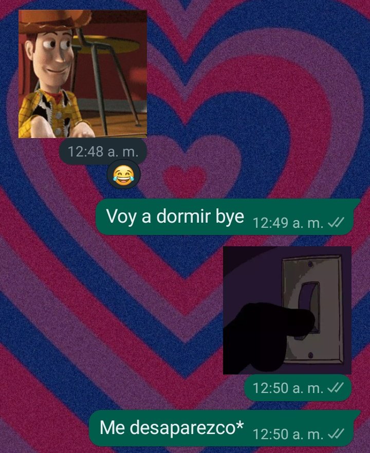 Otros hermanos:
- "me voy acostar, hasta  mañana"
Yo con el mío (nuestra despedida más normal de todas):