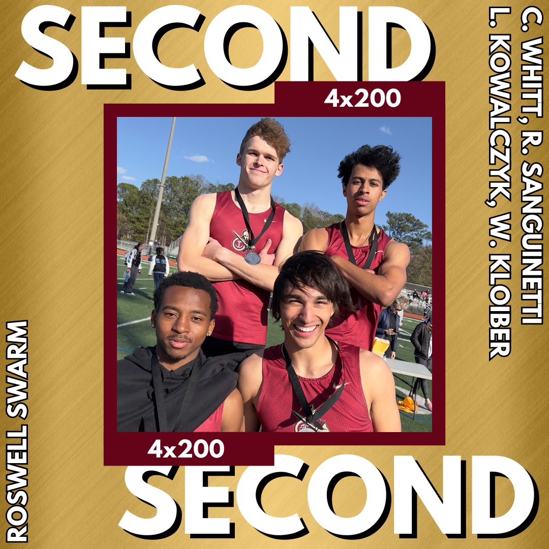 Johns Creek TF / XC (@johnscreektfxc) on Twitter photo The Boys 4x200 crew coasting in and securing a 2nd Place finish at the Roswell Swarm!!
Congrats Cylan, Ryan, Logan, and Will!! #JCHS #TrackandField <a href="/FCS_JCHS/">Johns Creek High</a> <a href="/jcgladiators/">Johns Creek Athletics</a> <a href="/RecruitGeorgia/">Recruit Georgia</a> The Boys 4x200 crew coasting in and securing a 2nd Place finish at the Roswell Swarm!!
Congrats Cylan, Ryan, Logan, and Will!! #JCHS #TrackandField <a href="/FCS_JCHS/">Johns Creek High</a> <a href="/jcgladiators/">Johns Creek Athletics</a> <a href="/RecruitGeorgia/">Recruit Georgia</a>