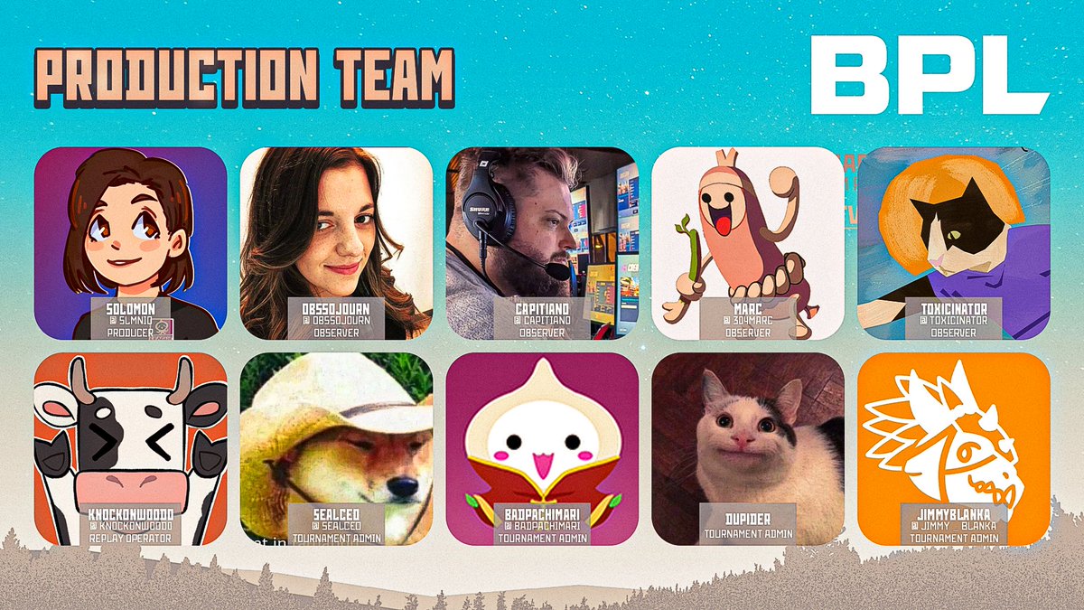 Bad Pachimari League (@bpl_ow) on Twitter photo Check out our awesome production crew for <a href="/Jay3/">Jay</a>'s Community Clash!
🎬 <a href="/slmnio/">SLMN</a>
📹 <a href="/ObsSojourn/">ExO Chantal | ObsSojourn</a>
📹 <a href="/Toxicinator/">Toxicinator</a>
📹 <a href="/304Marc/">Marc</a>
📹 <a href="/Capitiano/">Dean LeClaire</a>
🔁 <a href="/knockonwood0/">Knockonwood</a> Check out our awesome production crew for <a href="/Jay3/">Jay</a>'s Community Clash!
🎬 <a href="/slmnio/">SLMN</a>
📹 <a href="/ObsSojourn/">ExO Chantal | ObsSojourn</a>
📹 <a href="/Toxicinator/">Toxicinator</a>
📹 <a href="/304Marc/">Marc</a>
📹 <a href="/Capitiano/">Dean LeClaire</a>
🔁 <a href="/knockonwood0/">Knockonwood</a>