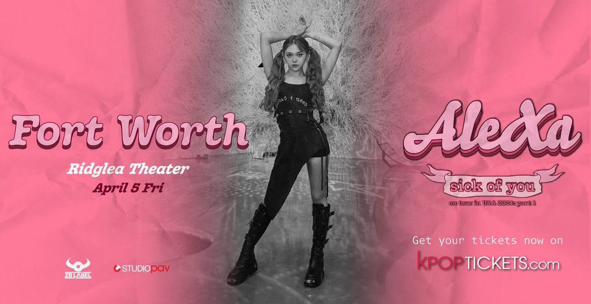 Texas #AITrooper, head over to Fort Worth to see AleXa during 🎀AleXa [Sick of You] on Tour in USA: Part 1🎀  on April 5th! @ridgleatheater 

Think of your BEST questions to ask her during the Q&amp;A Session included with Meet &amp; Greet Package‼️✨
🎟️ theridglea.com