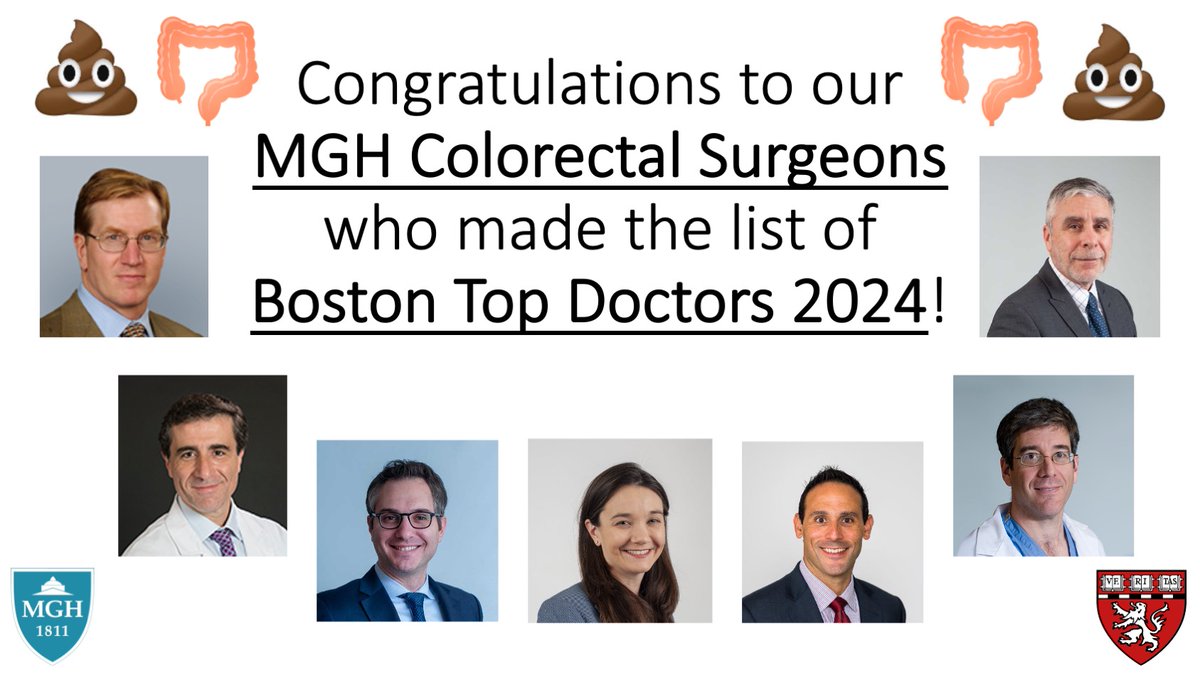 Congratulations to our MGH Colorectal Surgery TOP DOCS! 💩bostonmagazine.com/health/2024/01… @MGHSurgery