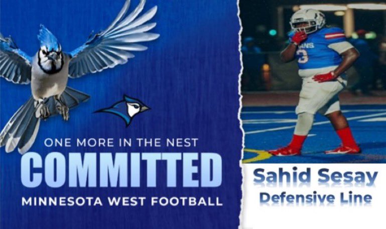 i am committing to minnesota west i appreciate @CoachHughey30 for everything let’s go blue jays!!! @recruiting_t @coachjsmithlbs