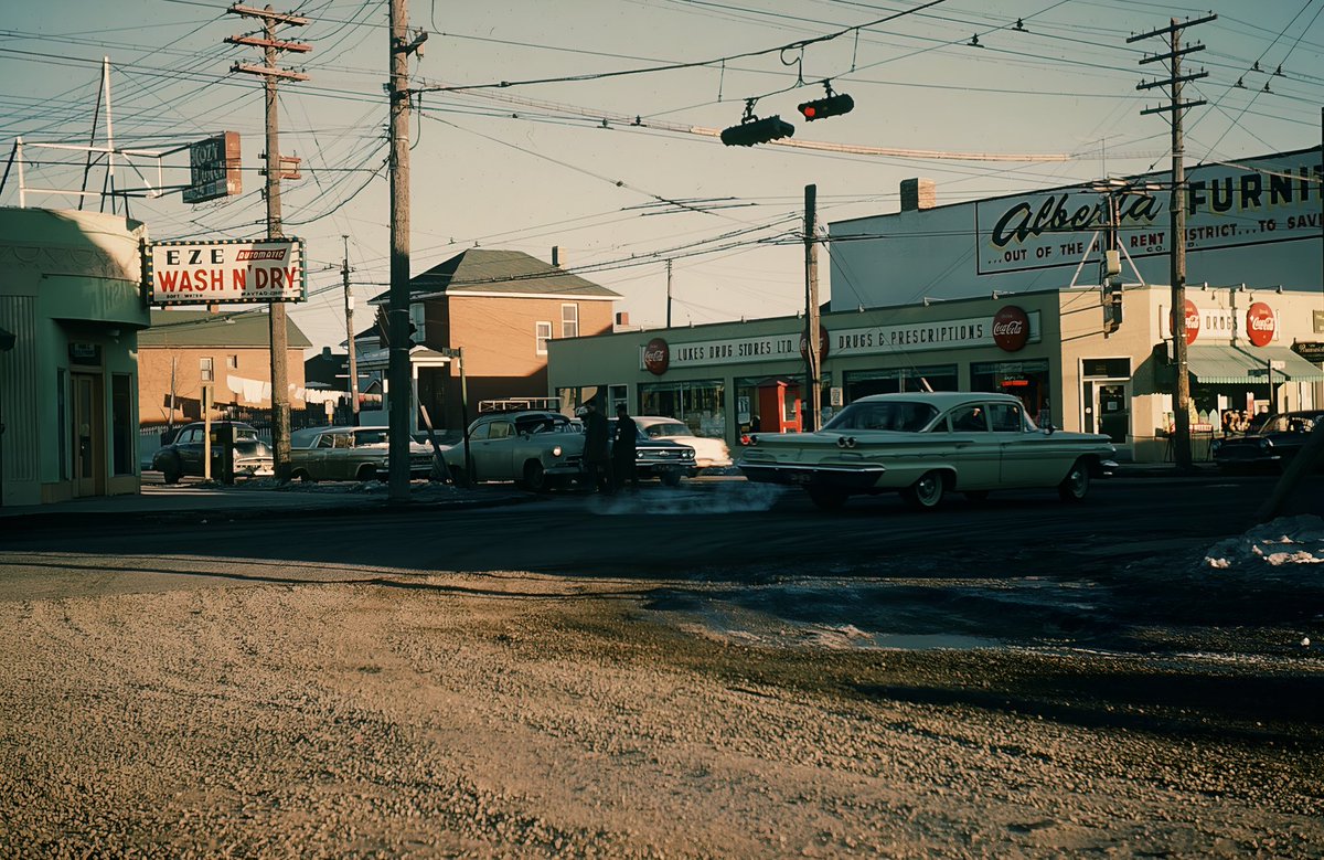 📸: Lino Massolin (Owner of Dante’s Restaurant) captured this photograph of Lukes Drug Mart in Bridgeland during the late 1950s to early 1960s. This is the very building from which we operate today. A special thanks to @mariieerose for sharing this with us. #yyc #bridgelandyyc