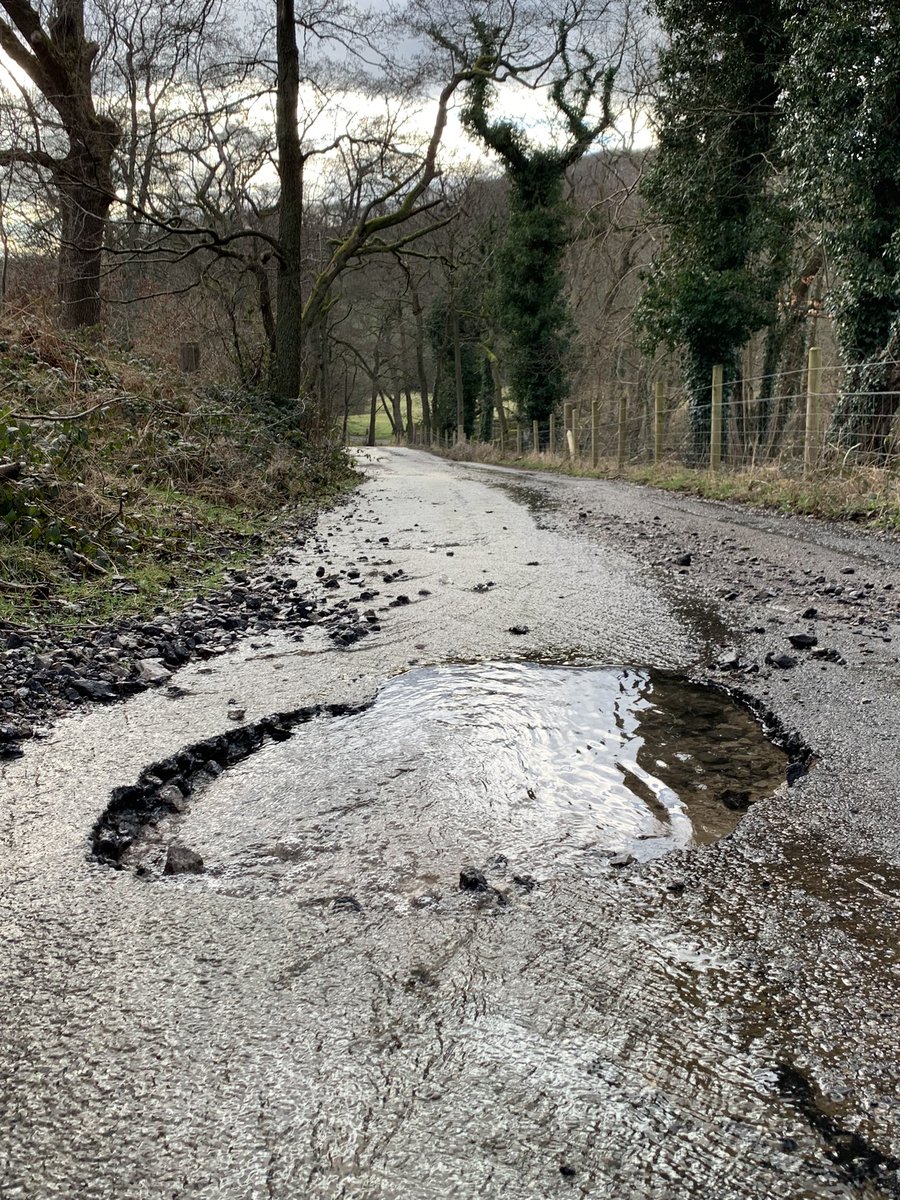 If yer on two wheels gan down Cattis-Side Lane (the one above North Lees Campsite under Stanage) mind this. It’s over-the-top-of-me-boot deep. Chuffin’ norra, hit it at speed and you’re in mid air to A&amp;E (and then a wheel repairers). <a href="/KoftheP/">keeper of the peak</a> <a href="/ridesheffield/">Ride Sheffield</a>