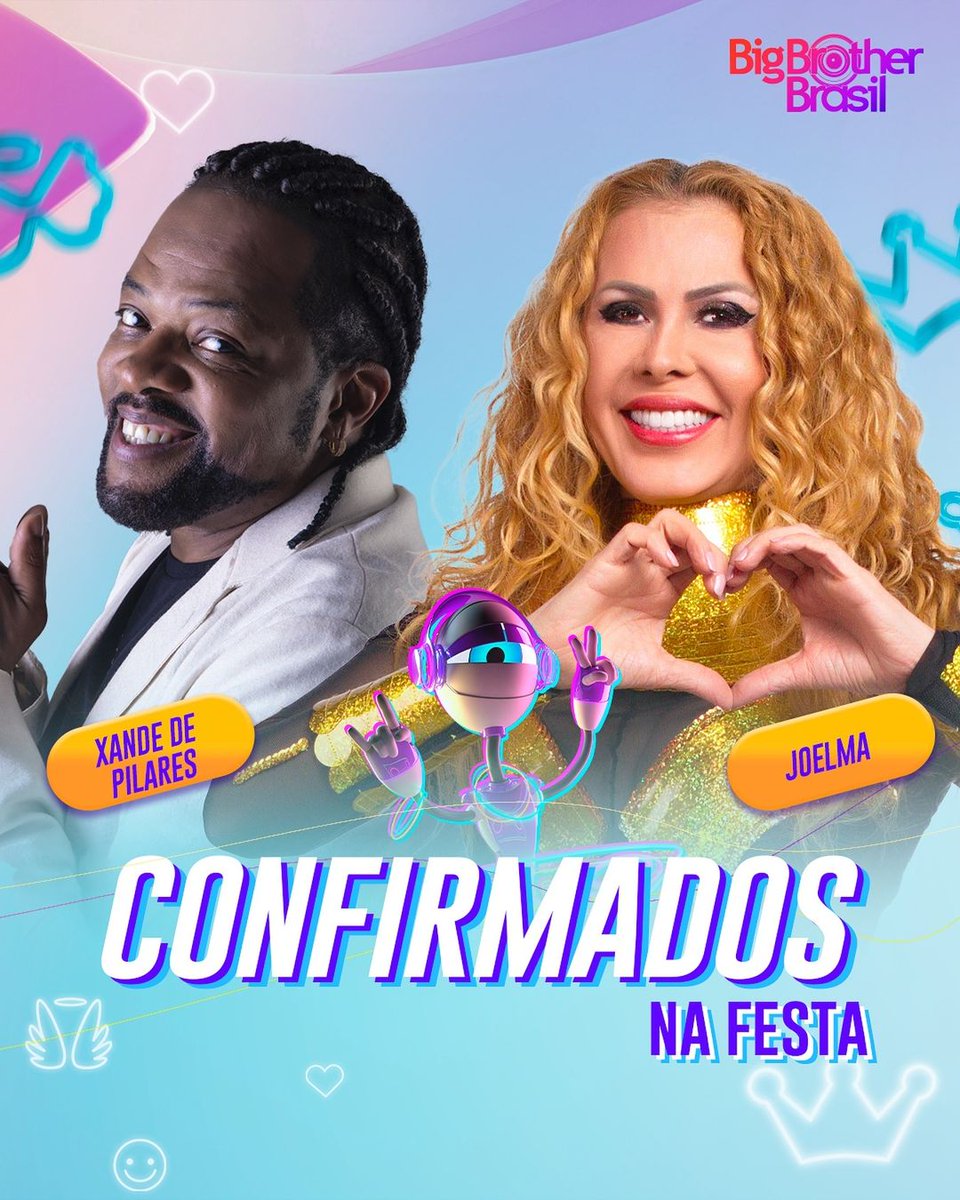 CentralRedeBBB's tweet image. 🎉 HOJE TEM FESTA

As atrações de hoje são:
Xande de Pilares e Joelma. 

#BBB24 #RedeBBB
