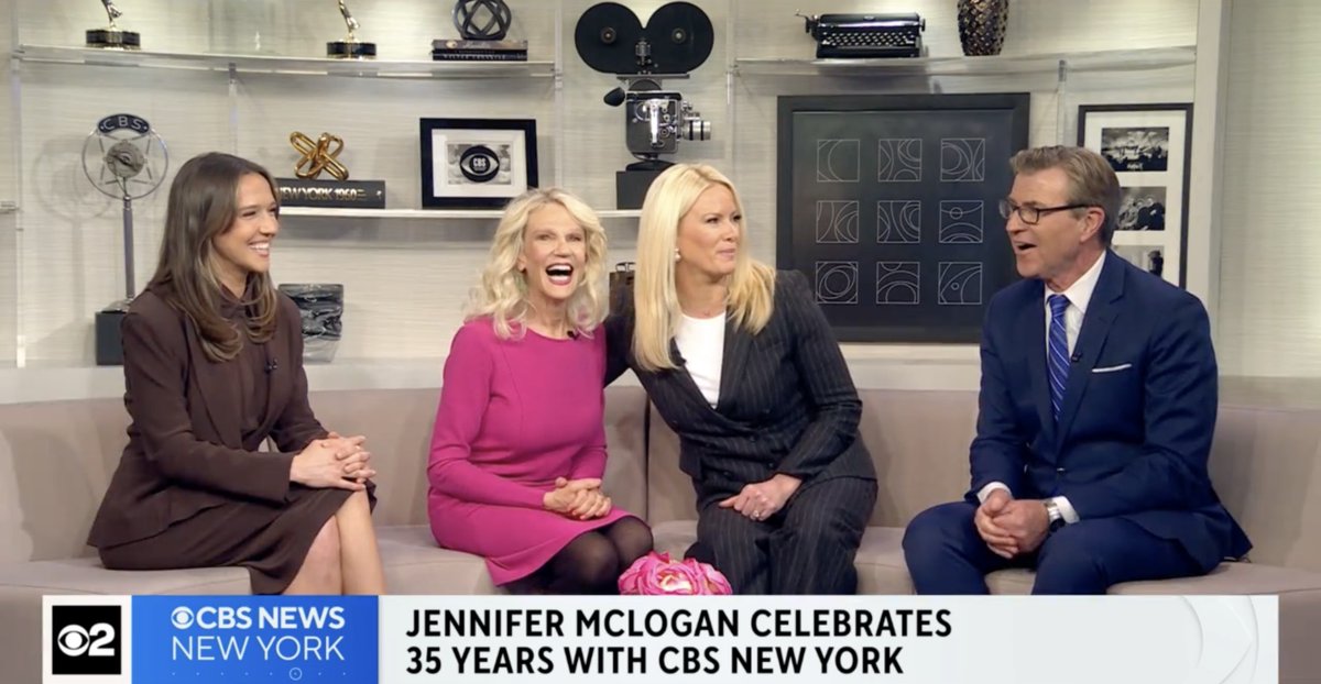 ElleMcLogan's tweet image. Last night, we honored my mom in her 35th year at @CBSNewYork with tributes from Carolyn, Dana, and the newsroom. @McLoganTV  is a force of nature—fearless, funny, loving, unstoppable. To have a career mentor like her is a gift, and it’s the joy of my life to be her daughter.