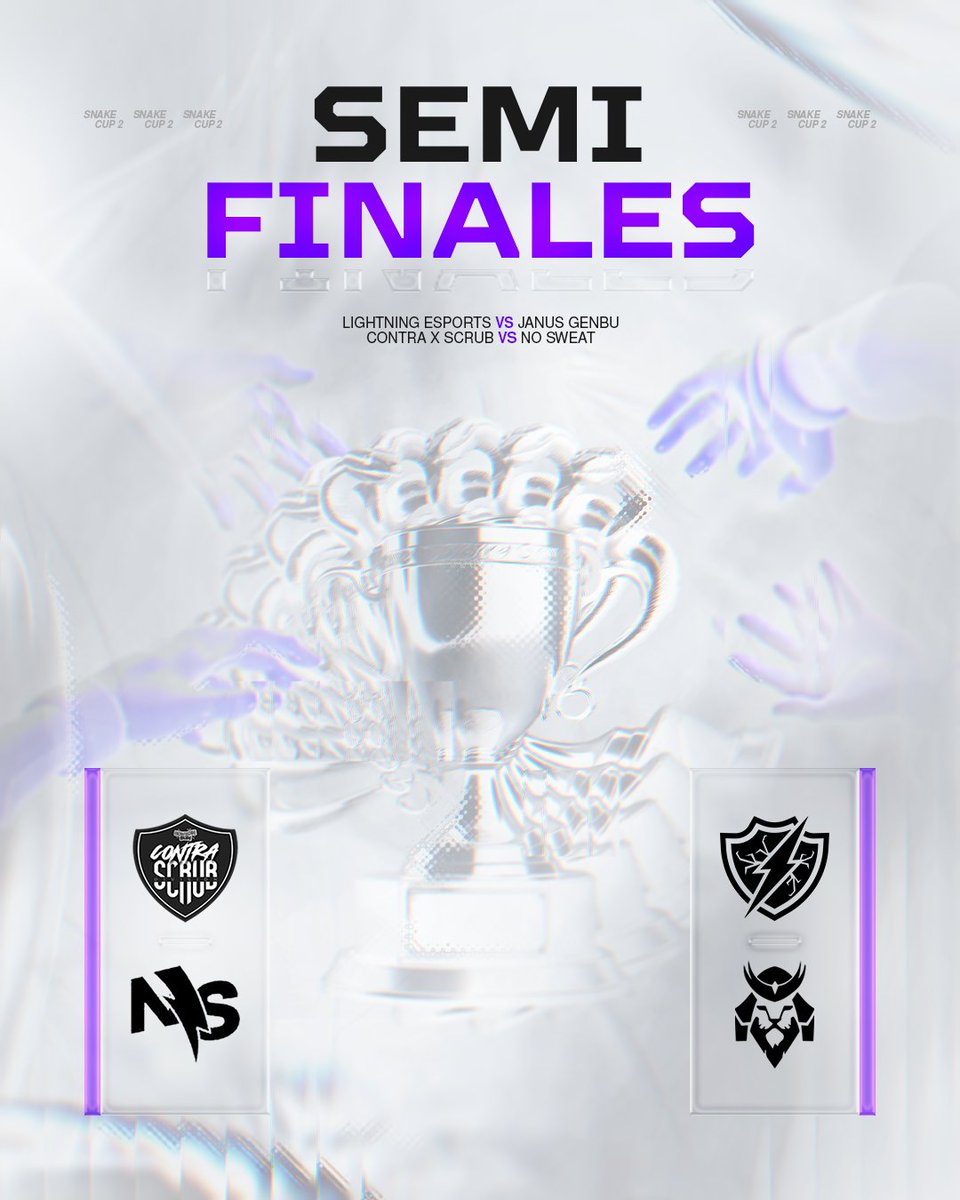 📢 !!Se acabó la espera, estamos en la última jornada de la #SnakeCup2 🐍🏆¡¡.

📛Estos 4 titanes se enfrentaran el día de hoy, ¿Quién será el primero que demuestre superioridad frente a su rival?.

🔱¡Ven a verlo en twitch.tv/snakefeatherso… mientras nos narran la emoción del