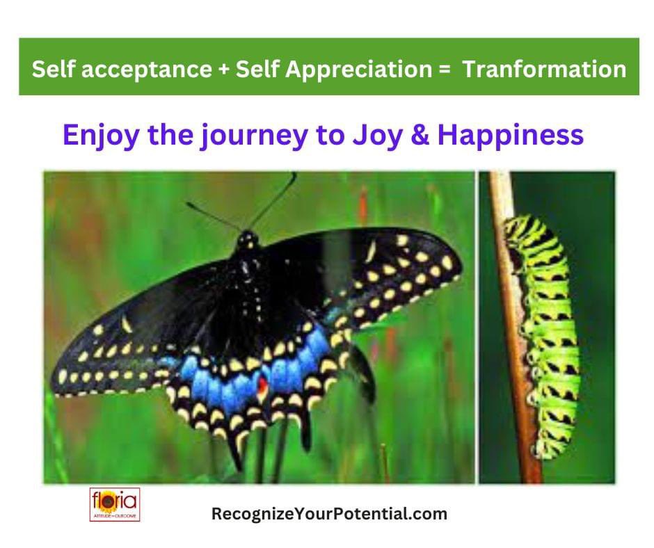 #attitudeofgratitude Self awareness/acceptance plus self appreciation leads to greater #confidence #transformation Enjoy the amazing journey to happiness, #freedom #fulfilment #inspiration #joy!😃💯👏 #FlourishwithFloria #growthmindset #recognizeyourpotential @can_wcc @WBECanada