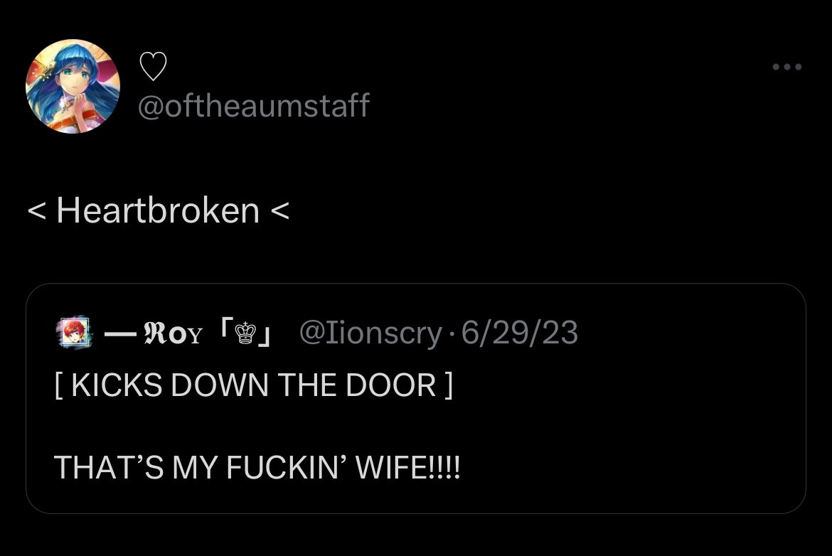 HeirToNohr's tweet image. {👑} they also tried to force a ship/rope me into their ‘lore’ with my Roy on their old lilina account (since flipped but the tweets are still up). They finally let up after I explicitly told them I disliked the ship, but their rp etiquette in this context was so bad