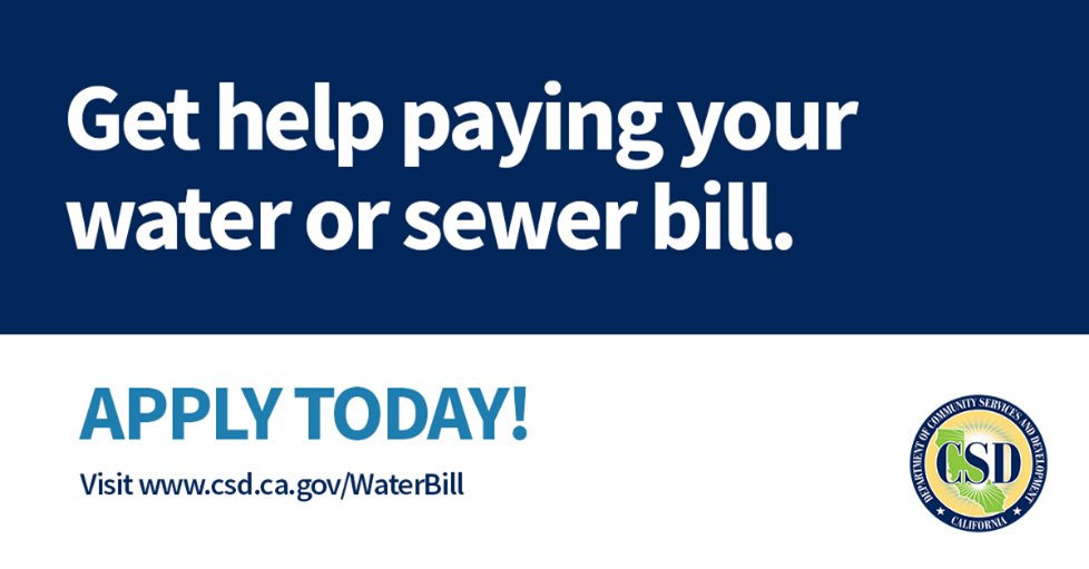 ca_csd's tweet image. Hey, Californians, #LIHWAP funds are still available to help you pay your water or sewer bill. Don’t miss out on this opportunity! Visit csd.ca.gov/WaterBill to find a local service provider to get assistance today. #AssistToPay