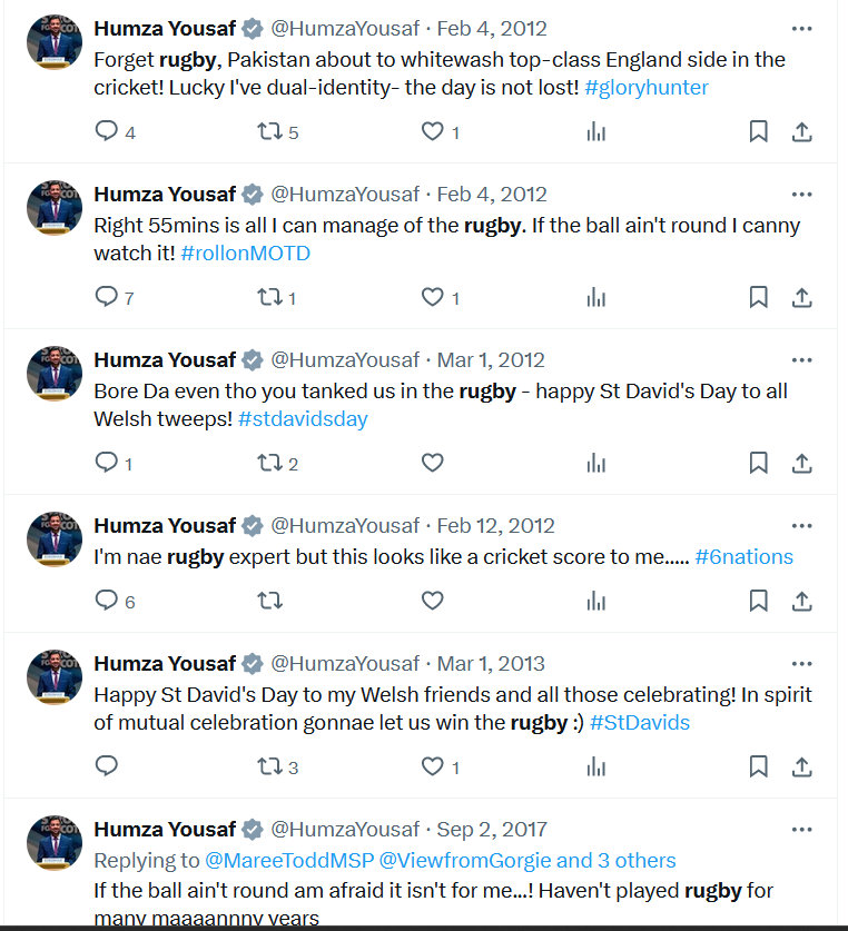 Janela_X's tweet image. Yousaf is definitely the continuity candidate.  Knows nothing about rugby, hates rugby, is a football fan but if there's a bandwagon to jump on, he's your man!
There's something quite sad about someone who pretends to be something he isn't.