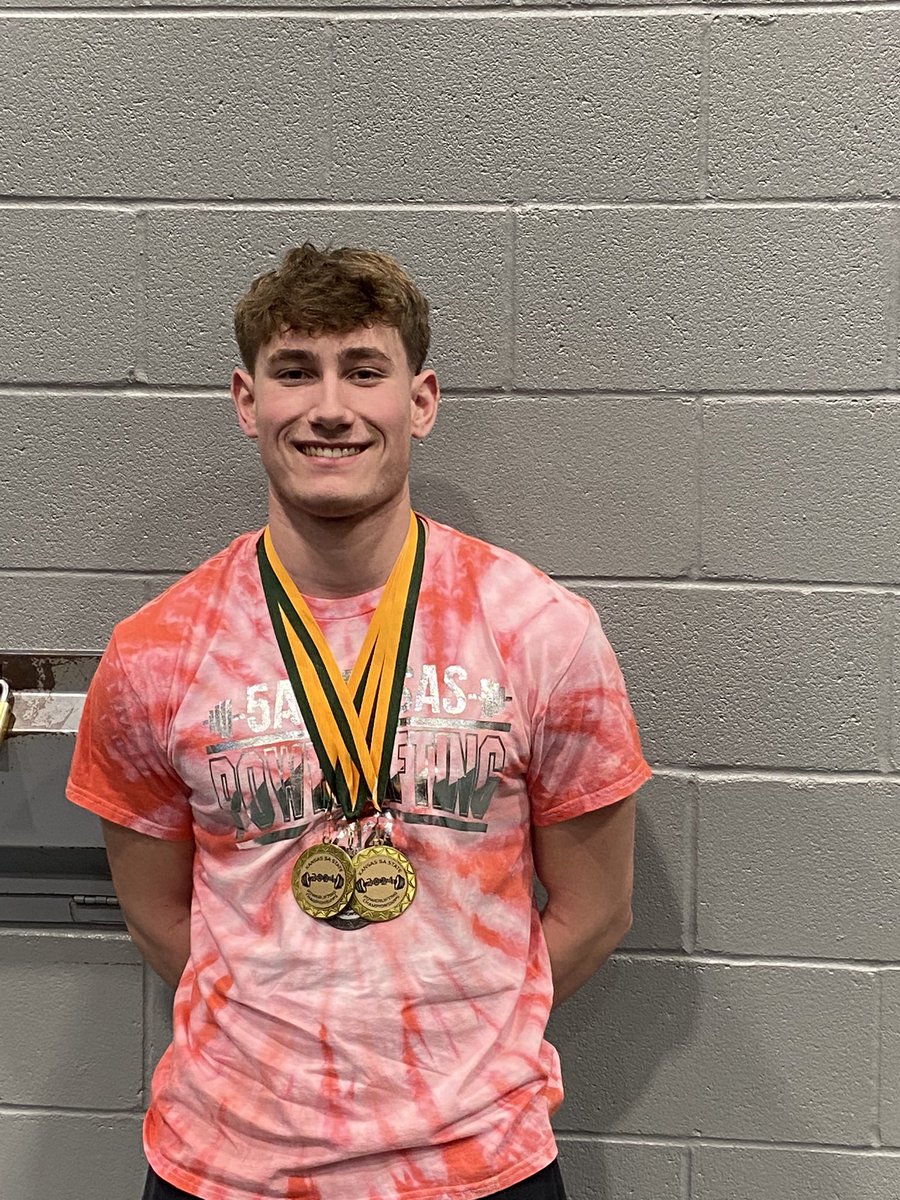 LLPowerlifting's tweet photo. Senior Caden Howell is your 5A State Champion in the men’s 173 lb class. Young man has put in tremendous effort over four years. Today, and forever onward, he is a champion 👑👑👑👑 https://t.co/WU1Y8dkBOv