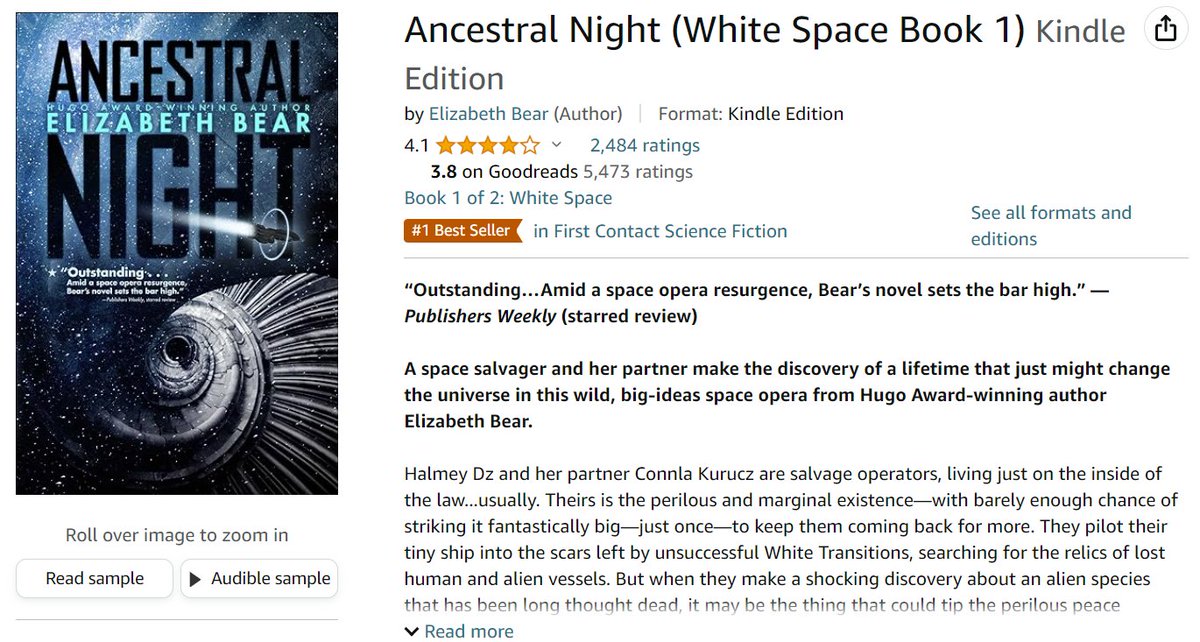 For the evening crowd, ANCESTRAL NIGHT is currently $1.99 on US and Canadian ebook platforms, and you wonderful people have bumped it up to a #1 in its category on Kindle! THANK YOU! amazon.com/dp/B07GNRVY7J?…