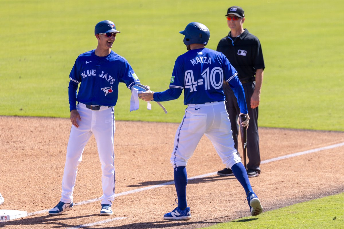 BlueJays's tweet photo. Our bat boy Tim throws 95 🔥 

Better luck next fantasy football szn 😅 https://t.co/tH5CSqg6F4