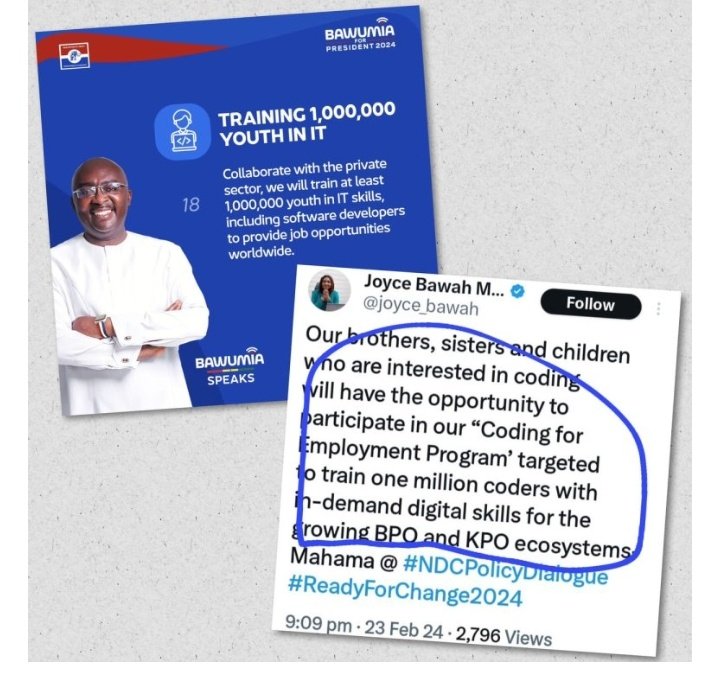 OsonoAmmiel's tweet photo. #PolicyTheft
FORMER PRESIDENT @JDMahama ENGAGES IN POLICY THEFT
The Opposition flagbearer, @JDMahama, has been caught stealing a policy proposal introduced by Vice President Mahamudu Bawumia. https://t.co/RTZF4m3n2G