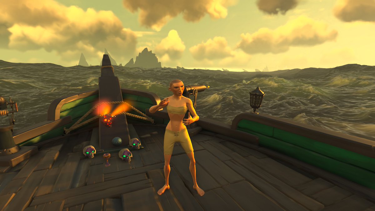 My <a href="/SeaOfThieves/">Sea of Thieves</a> #communityWeekend started out great! Then after a few crashes my pirates cosmetic got reset.. oh well.. let's keep going.. dive to ashen wind on athena then gave us an OOS eye instead of a talisman.. twice.
With all this, I keep going crashes or not #BeMorePirate