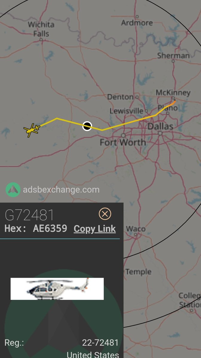 EC145 military helicopter snooping around my property.  I don't know much about this guy, but it looks like he might be headed to Dyess to process and analyze the film roll they took of me on the roof.