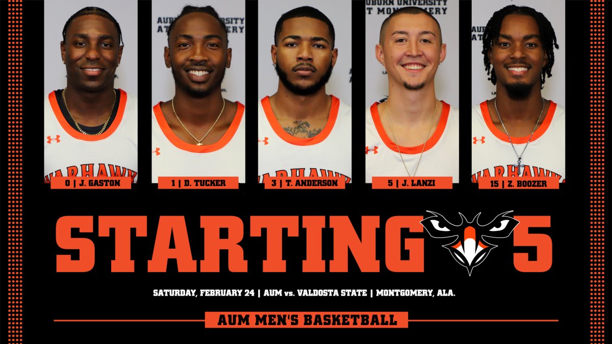 Senior Day Starting 5️⃣ 📺 ($): flosports.link/3Qmdaba 📊: bit.ly/MBB-livestats #WeAreAUM