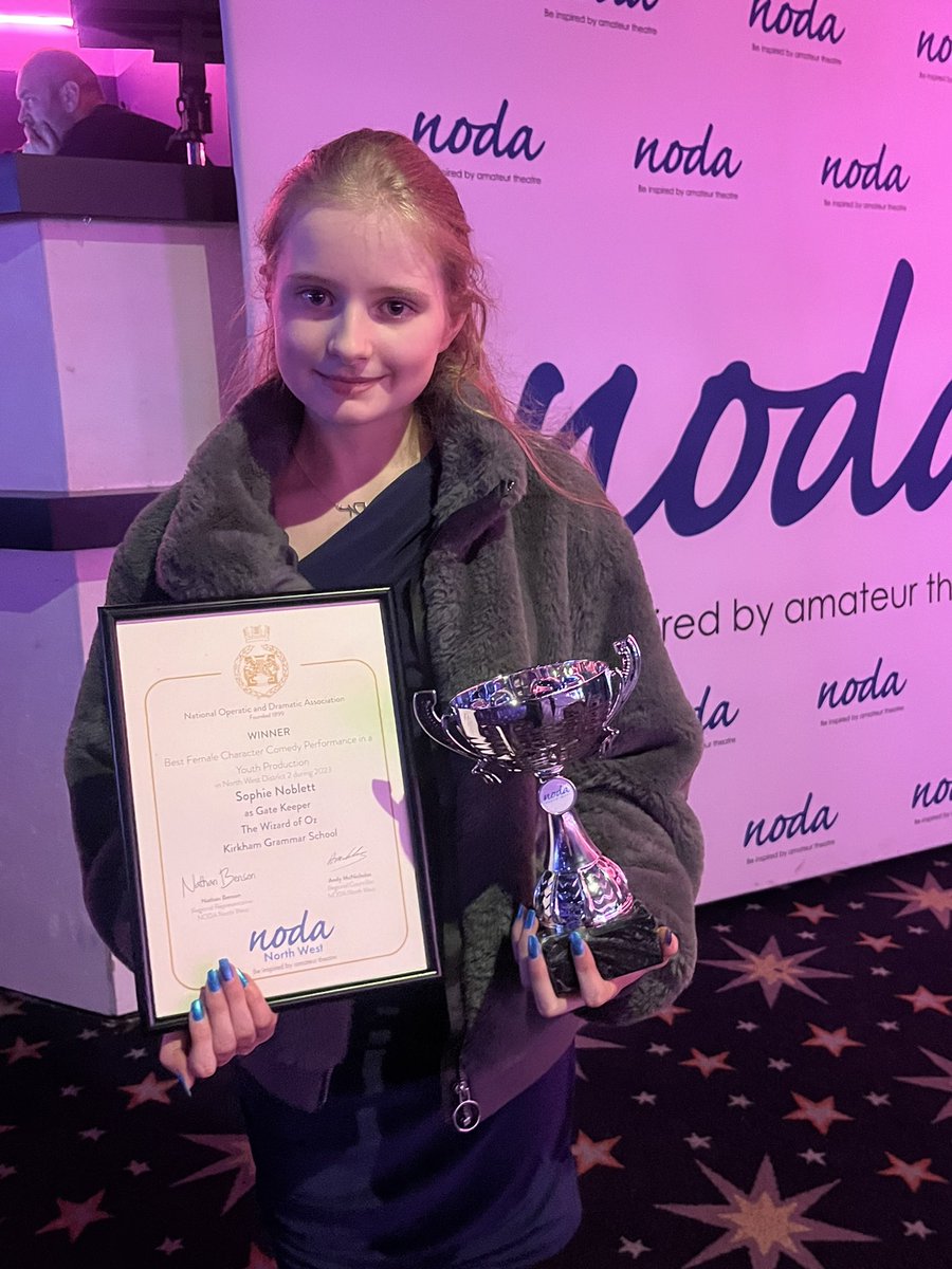 Kirkham Grammar School (@kirkhamgrammar) on Twitter photo Itโs a second NODA North West District 2 award of the night for <a href="/KirkhamGrammar/">Kirkham Grammar School</a>โs Sophie Noblett for her role as the Gate Keeper in The Wizard of Oz! ๐ ๐ #NODAawards #drama @KGSdrama Itโs a second NODA North West District 2 award of the night for <a href="/KirkhamGrammar/">Kirkham Grammar School</a>โs Sophie Noblett for her role as the Gate Keeper in The Wizard of Oz! ๐ ๐ #NODAawards #drama @KGSdrama