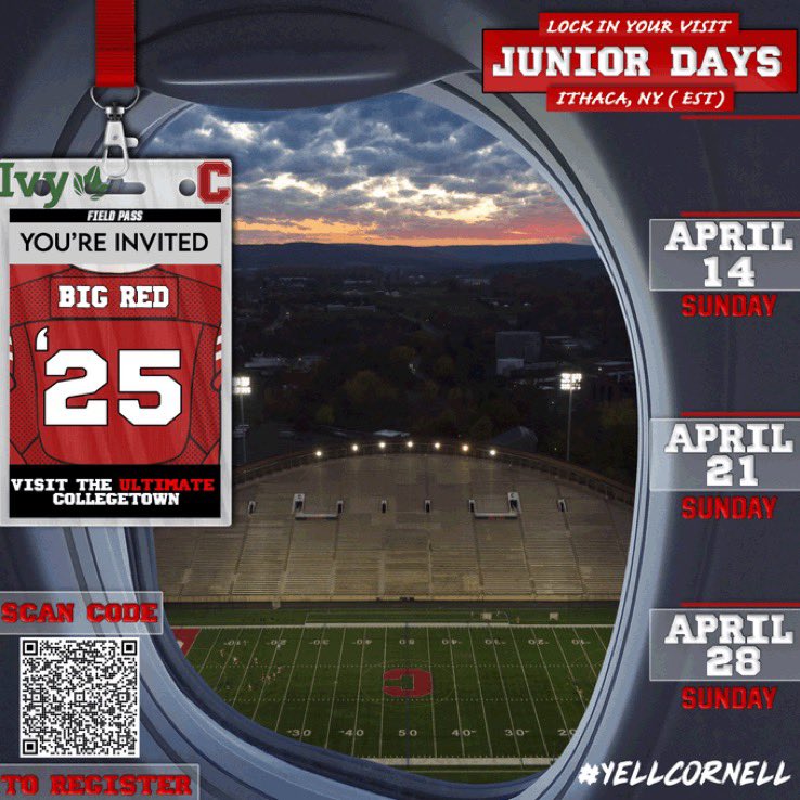 Appreciate the Junior Day Invite to Cornell @TerryUrsin . Excited to get up to Campus!! @DanSwanstrom @CoachJDittman58 @CoachEFranklin @JaredBackus1 @CoachBhakta @RecruitJBoroFB