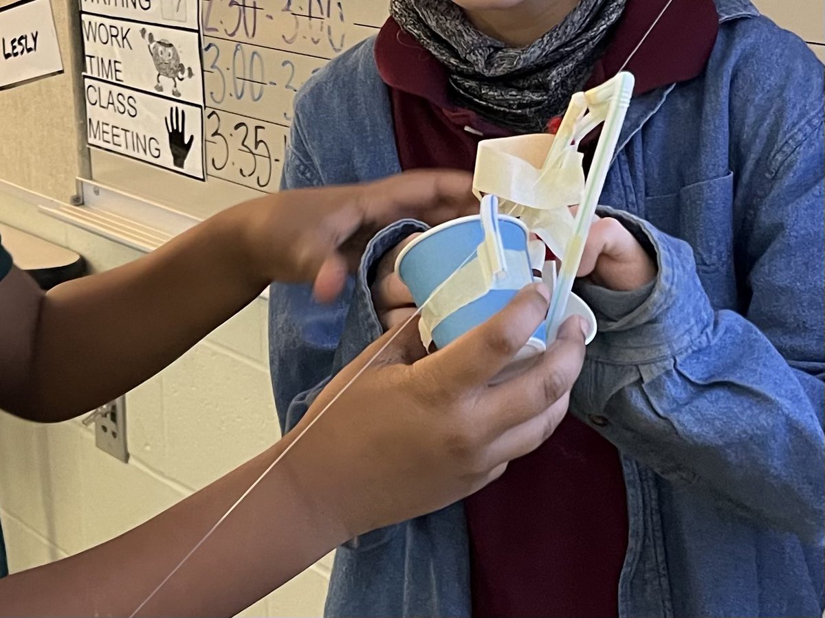 We wrapped up Engineeering Week with our yearly project: Ziplines! The 3rd Graders had to design and make a device that would carry a ping pong ball down a zipline in 4 seconds. <a href="/FcpaMsdpike/">FCPA_MSDPike</a>