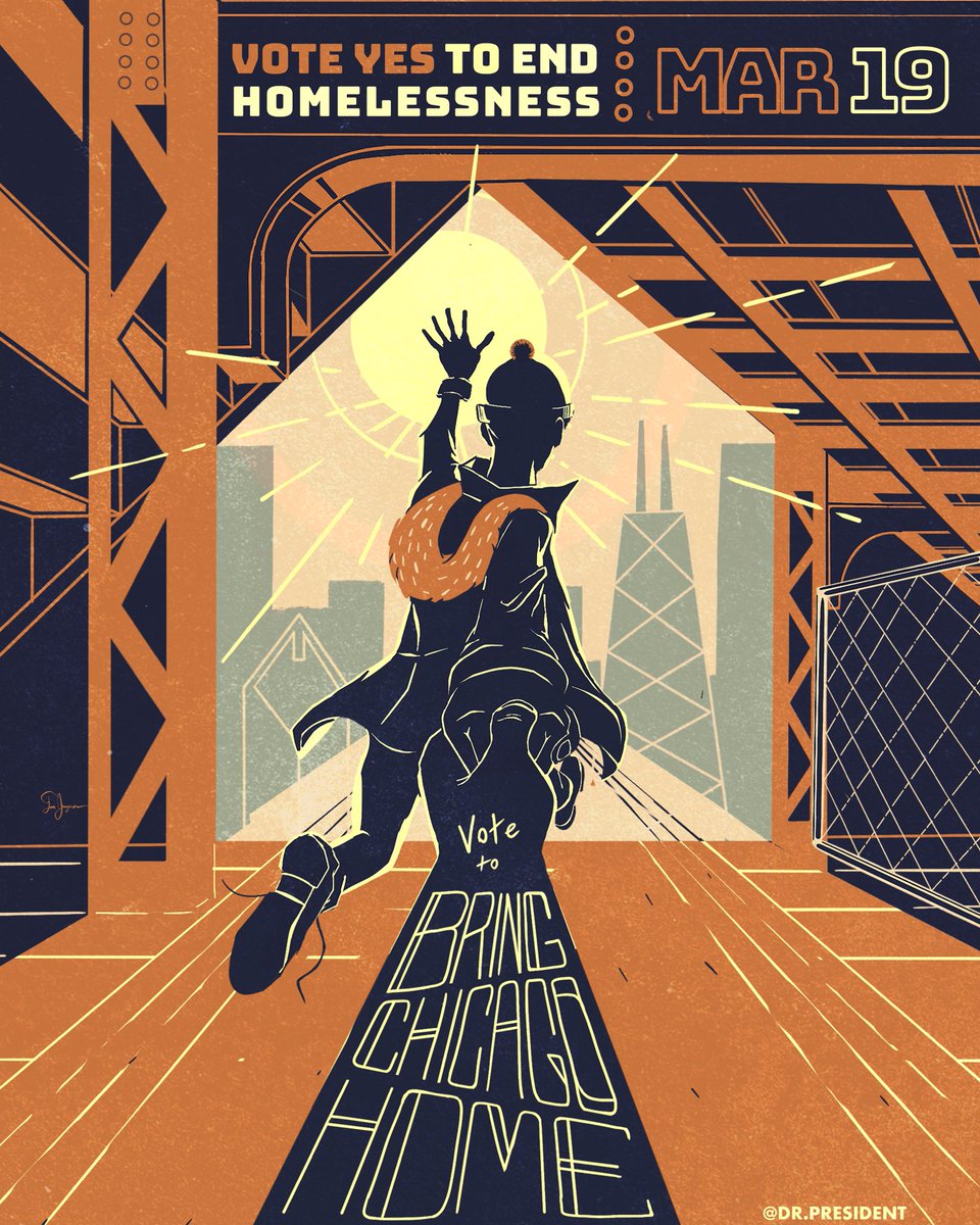 Hey Chicagoans!

There’s a BIG reason to turn out on March 19!

We have to power to end homelessness in our city! 

Vote YES on Ballot Question 1 to #BringChicagoHome!

DM me if you want a free poster to spread awareness!