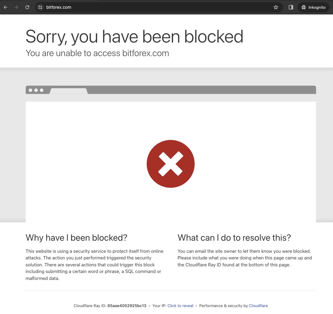 🚨 BitForex is down! Technical issue? Hack? Rug pull? 1⃣/3⃣  https://t.co/qFxsWokjvG (@bitforexcom) is currently not available. The  background is unclear and has not been officially confirmed or commented on  by BitForex. The