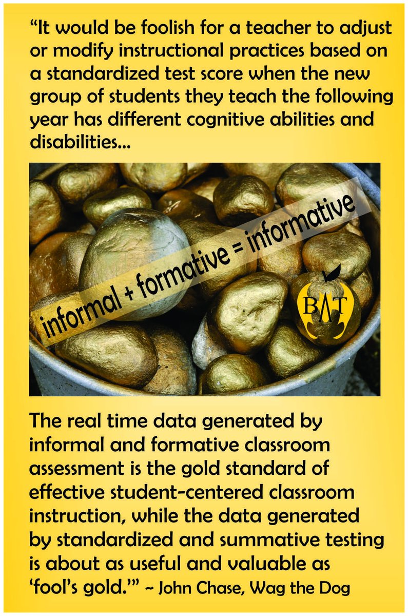 NancyOsborne180's tweet image. Teachers  know what they taught, and who got it and who needs more help to get  it. It's immediate feedback. Standardized test scores don't come for  months, most often after the students have moved on to the next  grade. #TBATs #TeachNotTest #MoreTeachingLessTesting