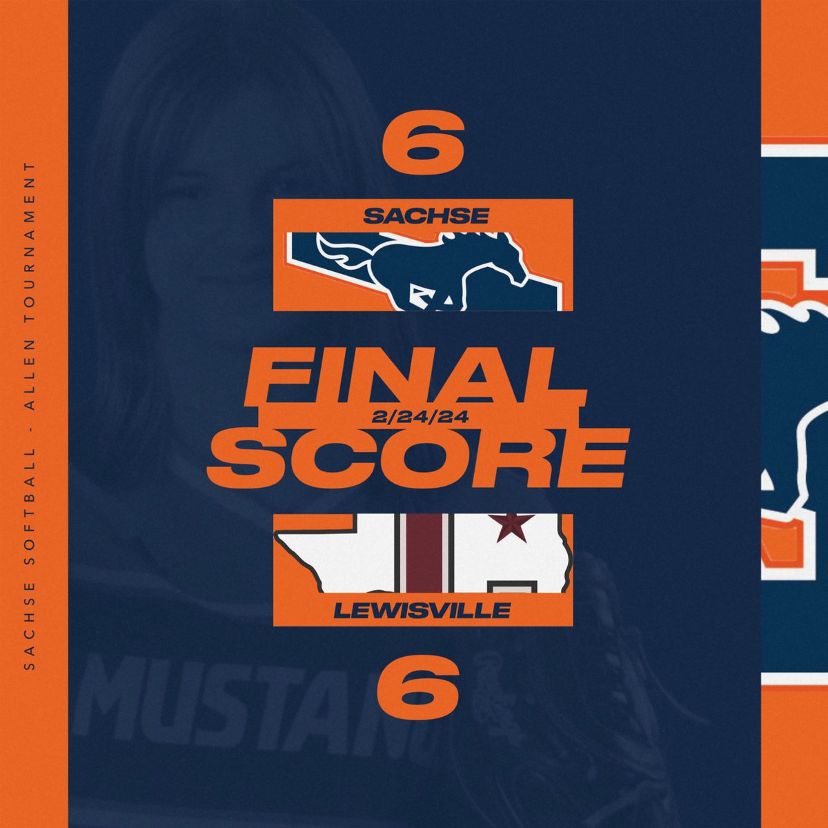 Sachse Softball (@sachsesb) on Twitter photo FINAL | SHS 6 - LHS 6
Notables:
<a href="/IsabellaPenk/">Isabella Penk</a> 3-3, 2B, 3 RBI
<a href="/NevaehWatkins5/">Nevaeh Watkins</a> 2-3, 1 RBI, 1 BB, 1 SB
<a href="/MayaMcclarity/">Maya Mcclarity</a> 2-4, 2B, 1 RBI, 1.0 IP, 2 Ks
<a href="/Zjoworley/">Zoe Worley</a> 2-2, BB
⏭️ We’re back in action Tuesday against Rowlett at Garland❗️
#LadyStangSB x #TNT FINAL | SHS 6 - LHS 6
Notables:
<a href="/IsabellaPenk/">Isabella Penk</a> 3-3, 2B, 3 RBI
<a href="/NevaehWatkins5/">Nevaeh Watkins</a> 2-3, 1 RBI, 1 BB, 1 SB
<a href="/MayaMcclarity/">Maya Mcclarity</a> 2-4, 2B, 1 RBI, 1.0 IP, 2 Ks
<a href="/Zjoworley/">Zoe Worley</a> 2-2, BB
⏭️ We’re back in action Tuesday against Rowlett at Garland❗️
#LadyStangSB x #TNT