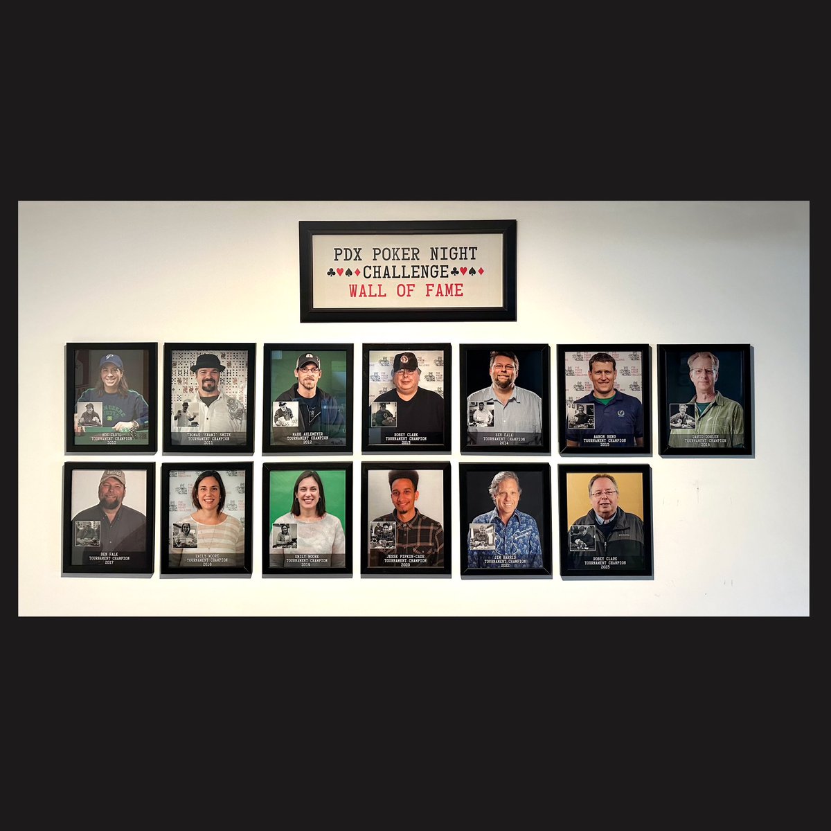 pdxpokernight's tweet photo. The Wall of Fame has been updated. #pdxpokernight #pdxpokernightchallenge #poker #walloffame https://t.co/zQSvVdTBhV