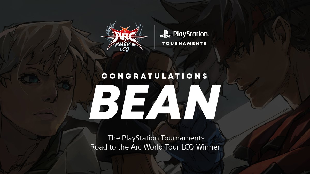 📢 Playstation's Road to Arc World Tour LCQ has come to a close!

Through weeks of competition one winner stood above the rest and secured their trip to the Guilty Gear -Strive- LCQ at #AWT23 👊

We are happy to announce and welcome <a href="/EC_Bean/">Bean</a> to Arc World Tour Finals 2023! 🔥