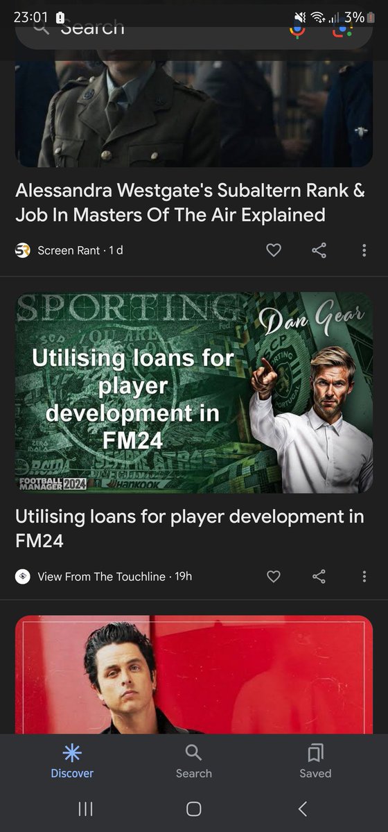 TheFMLibrary's tweet image. When one of the #fmbloggers @DGear86 appears in your Google suggested articles for you feed.

It&apos;s late, ignore the battery percentage!

#fm24 #footballmanager