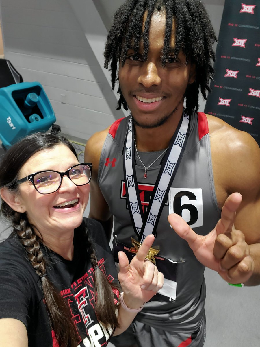 Congratulations, #Big12Champion @sprintertj!!! Terrence made a definitive statement with a PB 20.21 in the Men's 200m! We are all so proud of you!!! #WreckEm